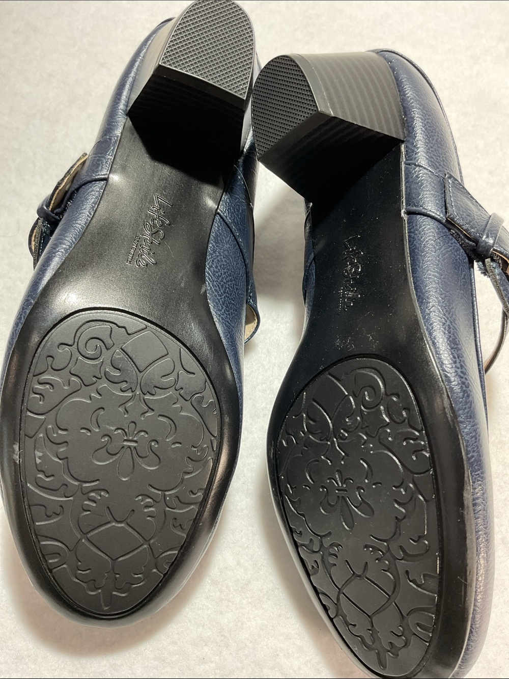 Life Stride Rozz Navy Mary Jane Block Heel Pumps with Buckle - Picture 8 of 8